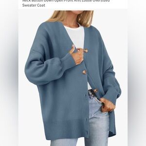 Elegant Blue Button-Up Cardigan